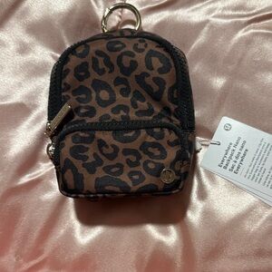 lululemon athletica Brown & Black Leopard Keychain Pouch